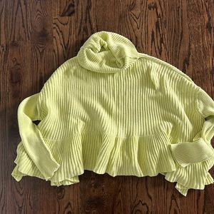 Free people Lime Turtleneck sweater